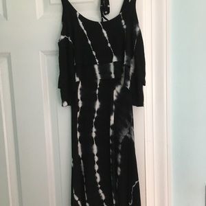Black and white tie- dyed dress